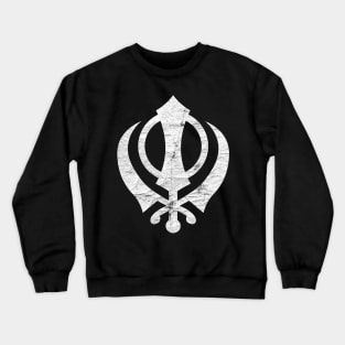 Khanda (Sikh symbol) -  Vintage Faded Style Design Crewneck Sweatshirt